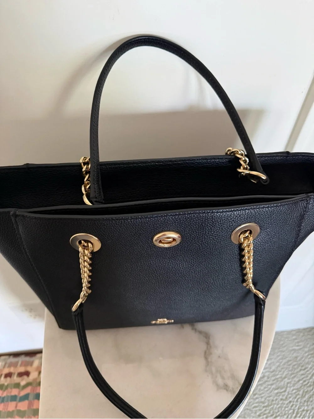 Coach Turnlock Chain Tote Bag